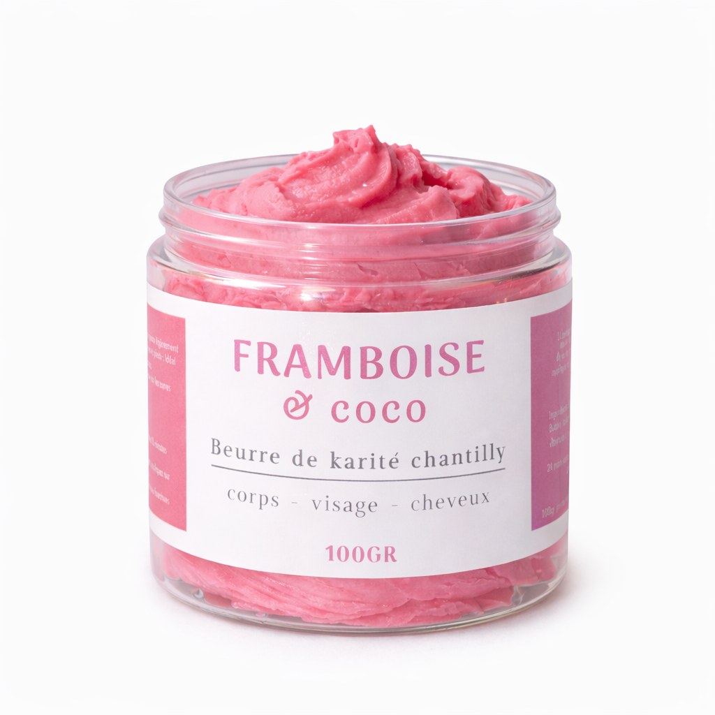 Beurre de karité chantilly TAYIB parfum Framboise & Coco, pot 200 ml
