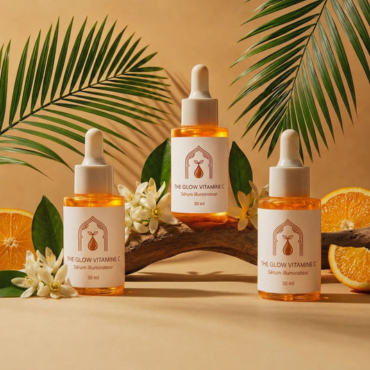 Sérum à la vitamine C en flacon compte-gouttes ambré, 50 ml et 30 ml