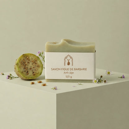 Savon à la figue de barbarie anti-âge, barre crème, boîte 120 g